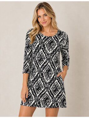 Lilly Pulitzer Printed Shift Dress Black White Coastal Classic Mini Dress XXL